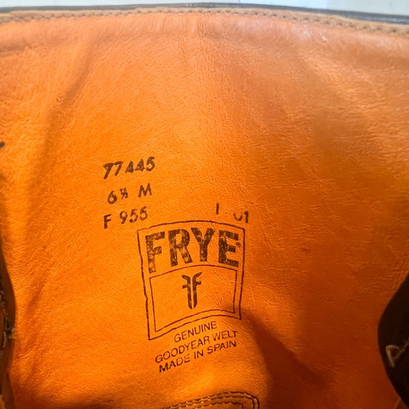 Frye Vintage Y2K Black Leather Square Toe Harness Boots Size 6.5 - Picture 12 of 13